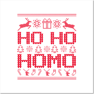 HO HO HOMO Funny Gay Men Lesbian Women Tshirt Posters and Art